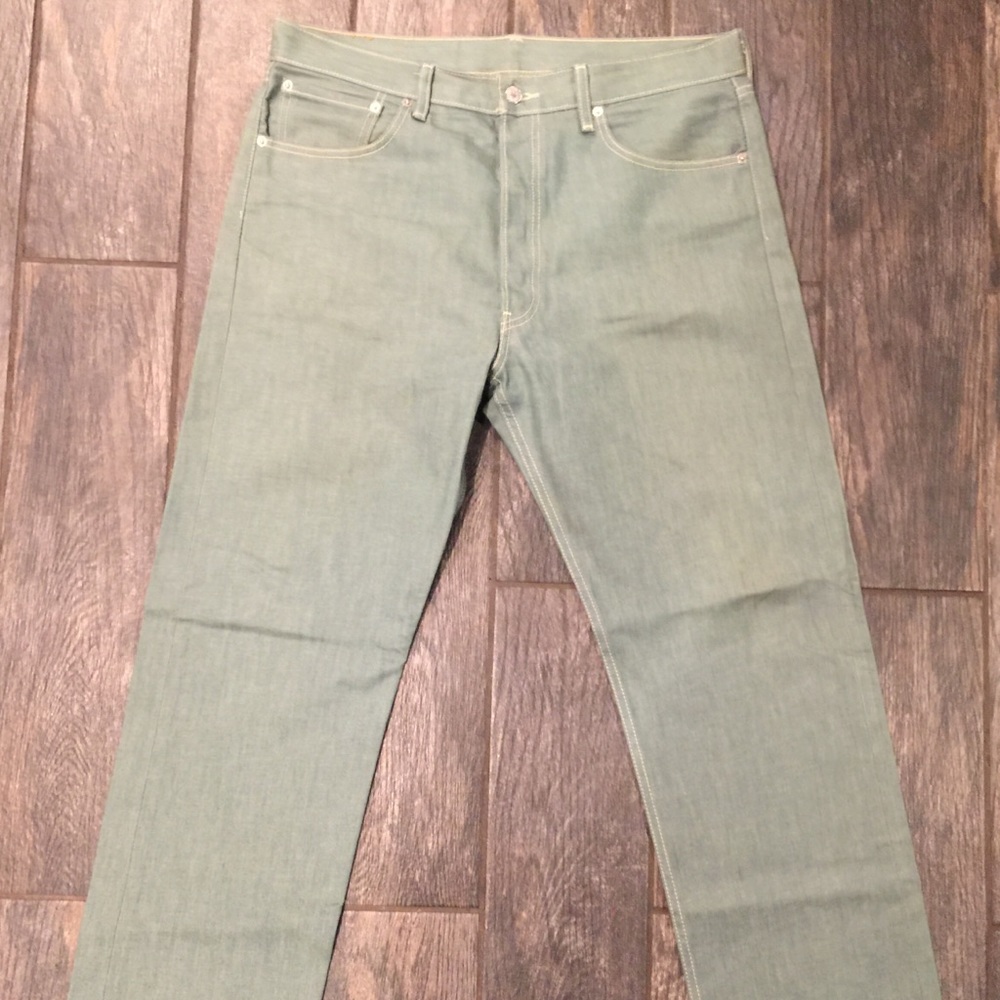 Mint Green Shrink to Fit 501 Levi Jeans
